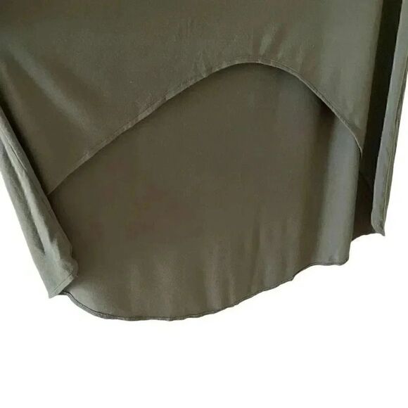 Olive Green Hi Low Asymmetrical Bohemian Soft Casual Oversized Dress #1004 - Picture 4 of 12